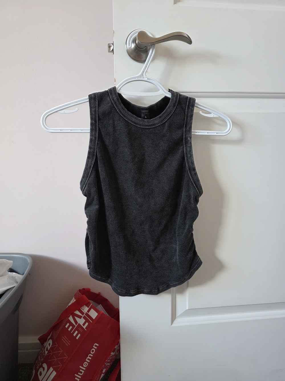 Sleeveless Washed Black Tank Top